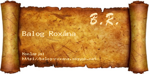 Balog Roxána névjegykártya