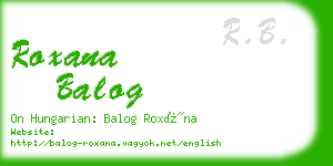 roxana balog business card